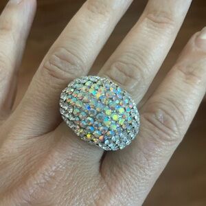 NWT Beautiful Crystal Ring Bling Sz 8 Women Fashion Costume Jewelry Glam Sparkle
